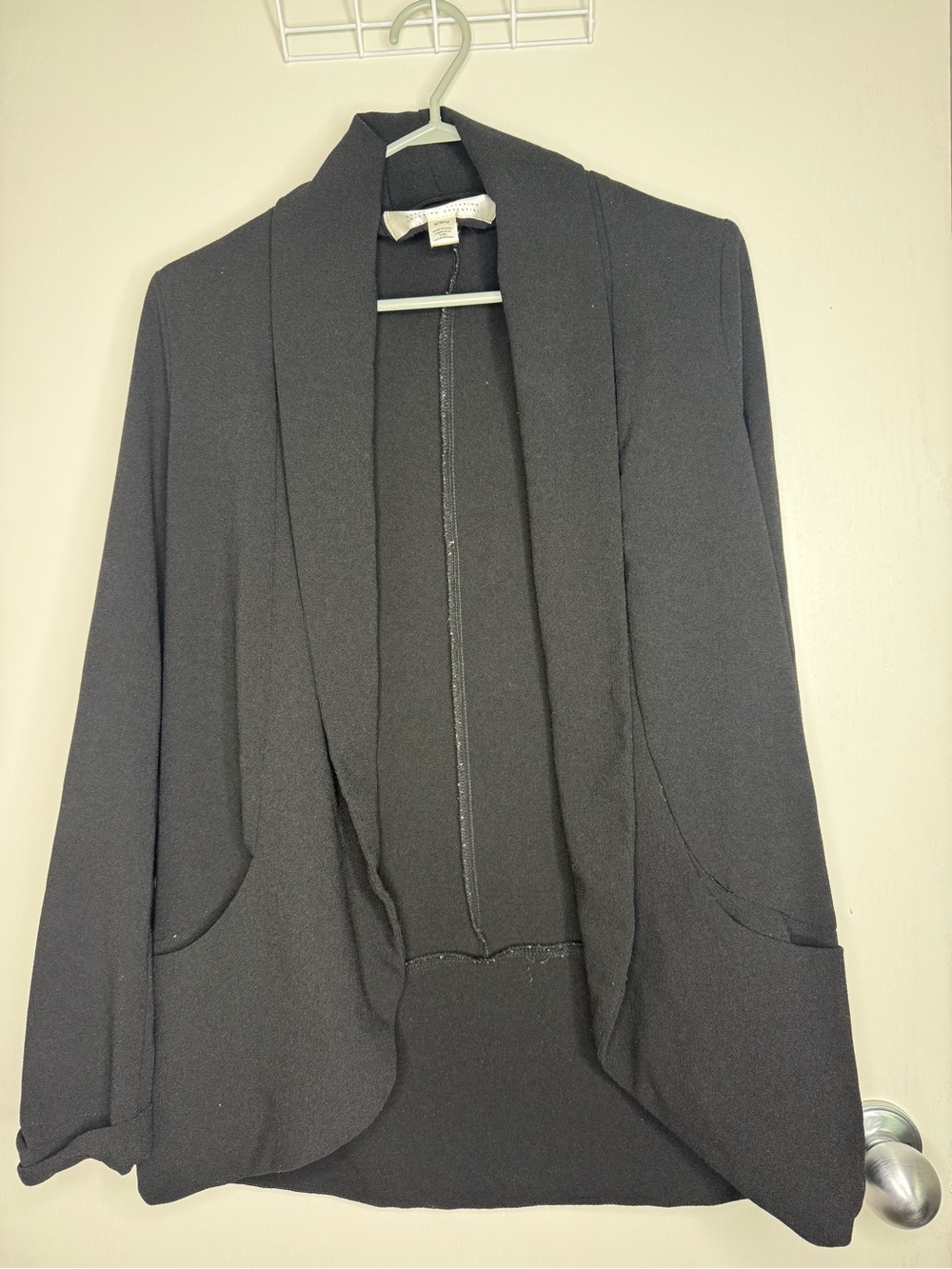 Streetwear Society Womens Black Open-Front Blazer Jacket Medium